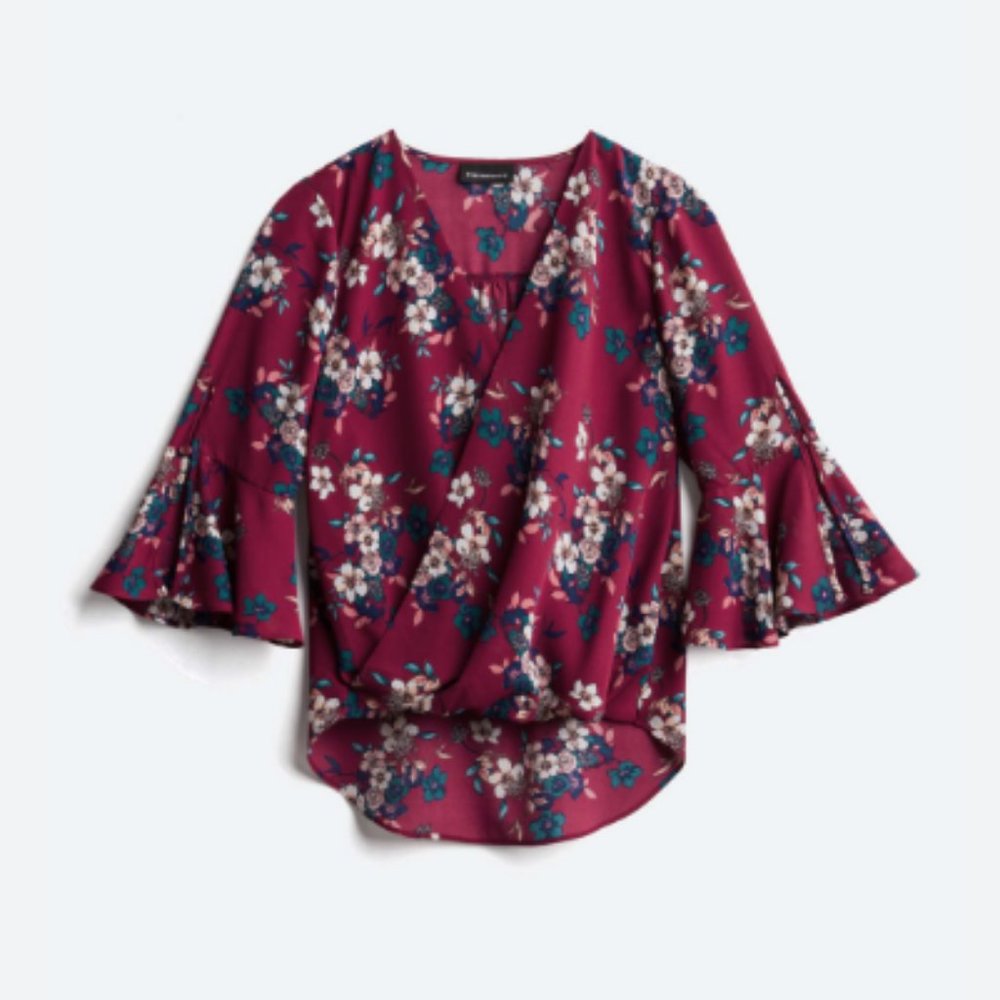 Fortune & Ivy Bell Sleeve Blouse
